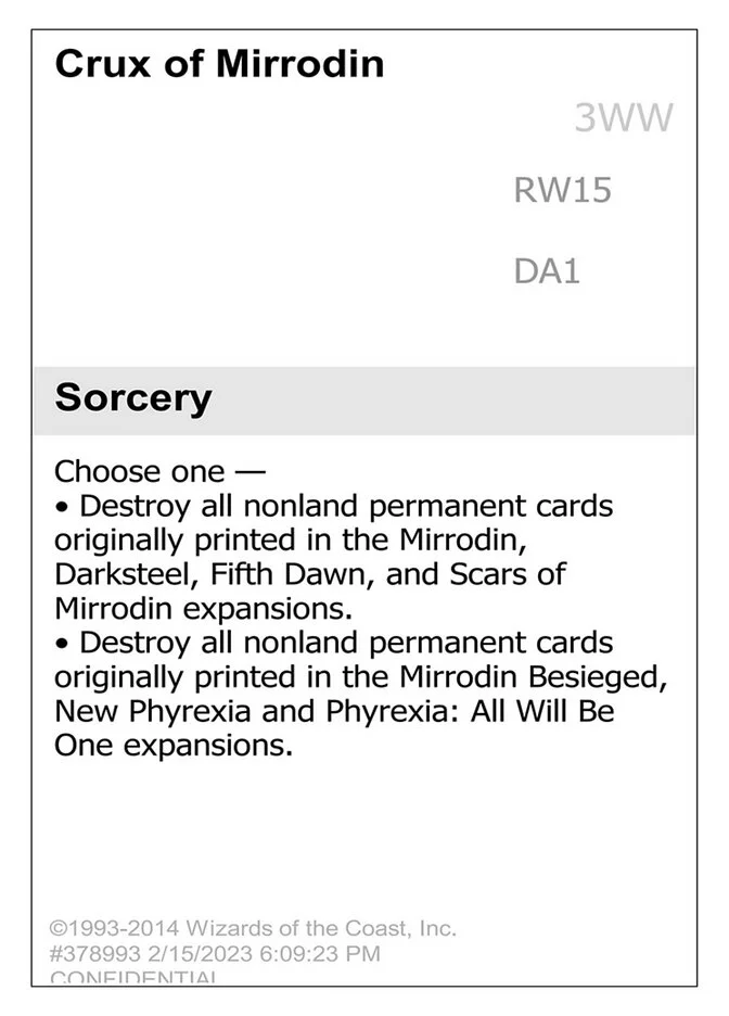 Crux of Mirrodin 「UNK/RW15」「EN」