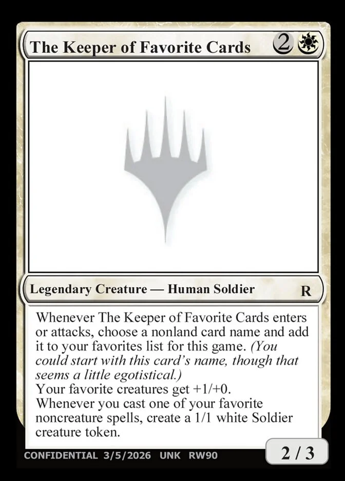 The Keeper of Favorite Cards 「UNK/RW90d」「EN」