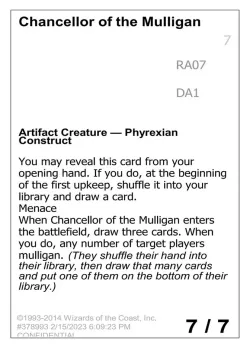 Chancellor of the Mulligan #RA07b · Magic: The Gathering