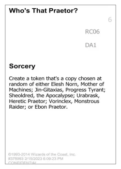 Who's That Praetor? #RC06 · Magic: The Gathering