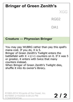 Bringer of Green Zenith's Twilight #RG02a · Magic: The Gathering