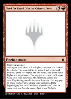 Need for Speed (Not the Odyssey One) #RR04 · Magic: The Gathering