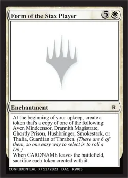 Form of the Stax Player #RW05b · Magic: The Gathering