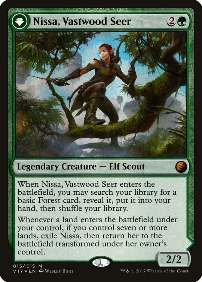Nissa, Vastwood Seer // Nissa, Sage Animist 「V17/15」「EN」