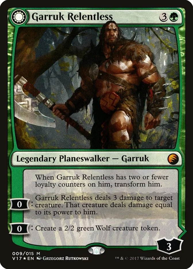 Garruk Relentless // Garruk, the Veil-Cursed 「V17/9」「EN」