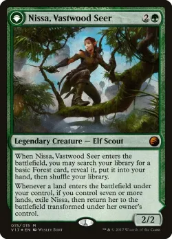 Nissa, Vastwood Seer // Nissa, Sage Animist 「V17/15」「EN」