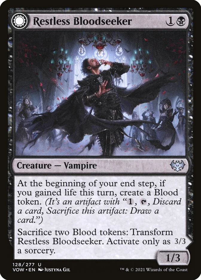 Restless Bloodseeker // Bloodsoaked Reveler 「VOW/128」「EN」