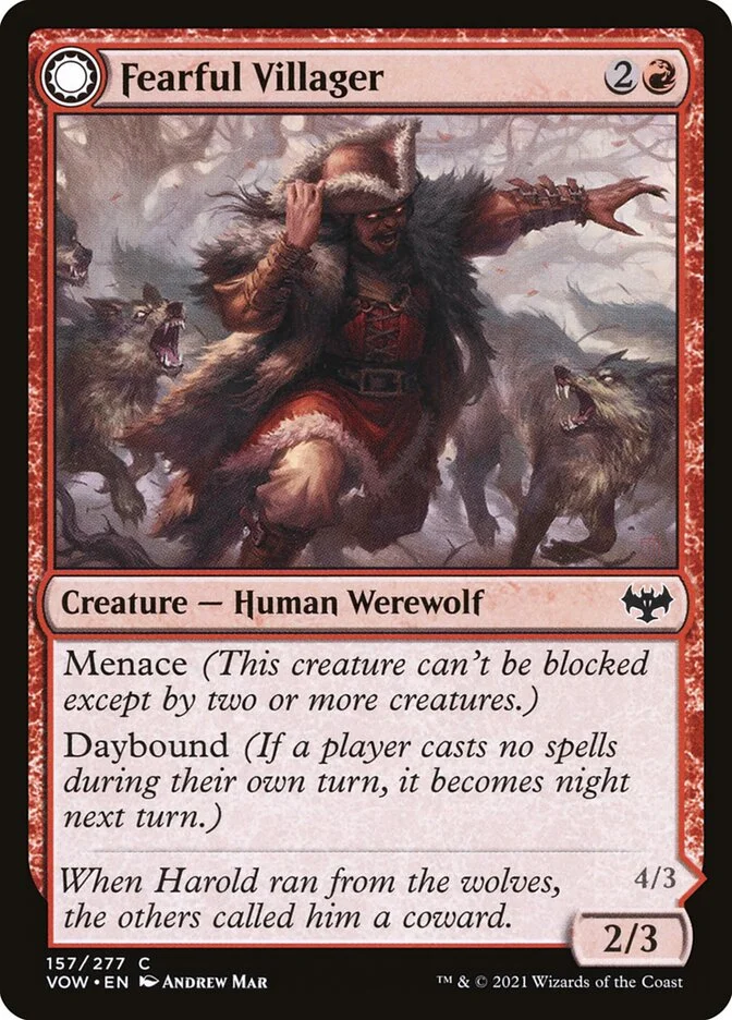 Fearful Villager // Fearsome Werewolf 「VOW/157」「EN」