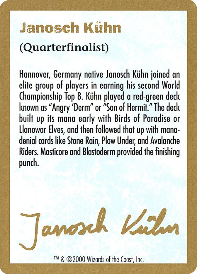 Janosch Kühn Bio (2000) 「WC00/jk0a」「EN」