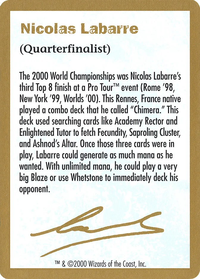 Nicolas Labarre Bio 「WC00/nl0a」「EN」