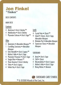 Jon Finkel Decklist #jf0b · Magic: The Gathering