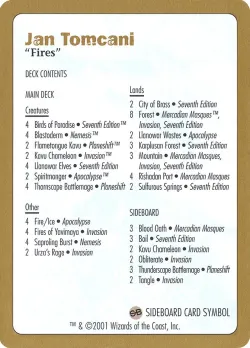Jan Tomcani Decklist #jt0b · Magic: The Gathering