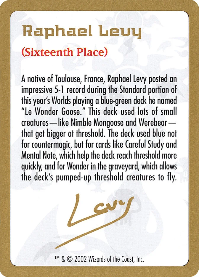Raphael Levy Bio 「WC02/rl0a」「EN」