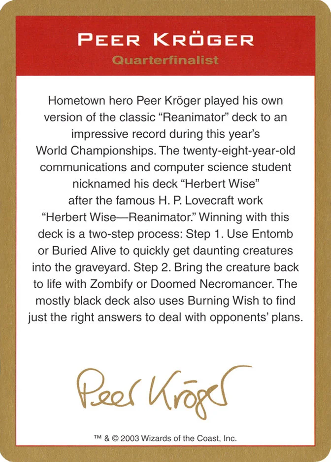 Peer Kröger Bio 「WC03/pk0a」「EN」