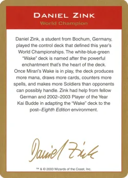 Daniel Zink Bio #dz0a · Magic: The Gathering
