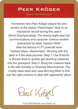 Peer Kröger Bio #pk0a · Magic: The Gathering