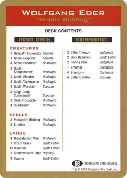 Wolfgang Eder Decklist #we0b · Magic: The Gathering