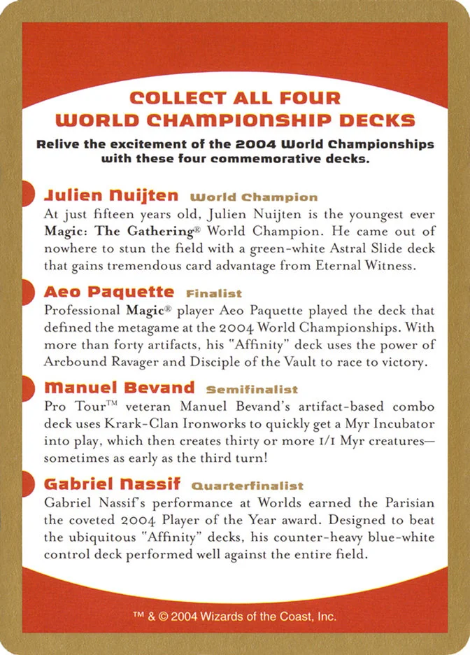 2004 World Championships Ad 「WC04/0」「EN」