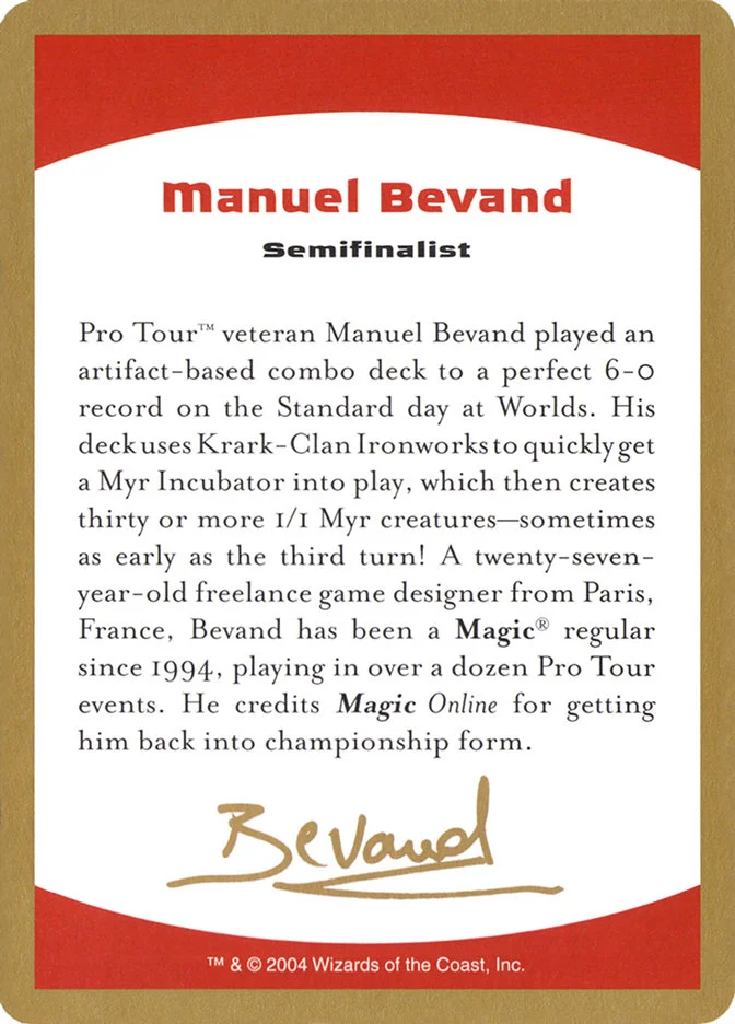 Manuel Bevand Bio 「WC04/mb0a」「EN」