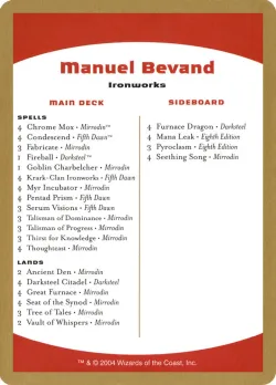 Manuel Bevand Decklist #mb0b · Magic: The Gathering
