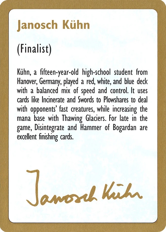 Janosch Kühn Bio (1997) 「WC97/jk0a」「EN」