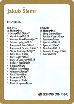 Jakub Šlemr Decklist #js0b · Magic: The Gathering