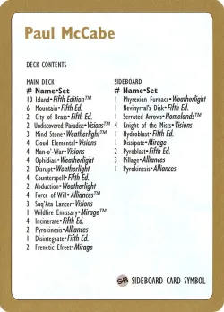 Paul McCabe Decklist #pm0b · Magic: The Gathering