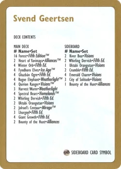 Svend Geertsen Decklist #sg0b · Magic: The Gathering