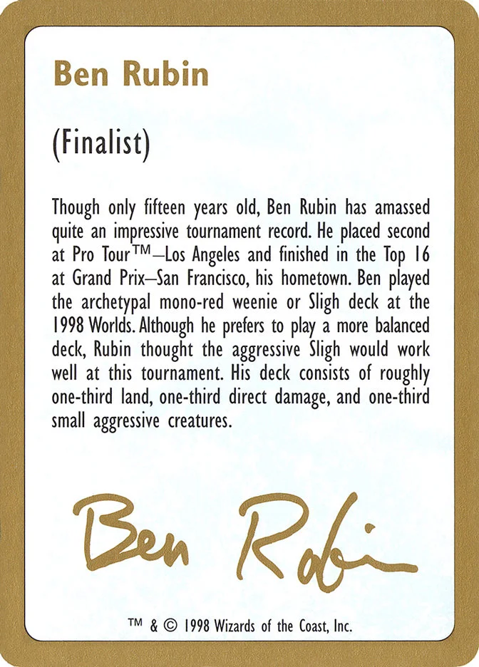 Ben Rubin Bio 「WC98/br0a」「EN」