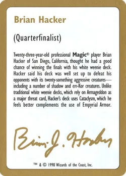 Brian Hacker Bio #bh0a · Magic: The Gathering