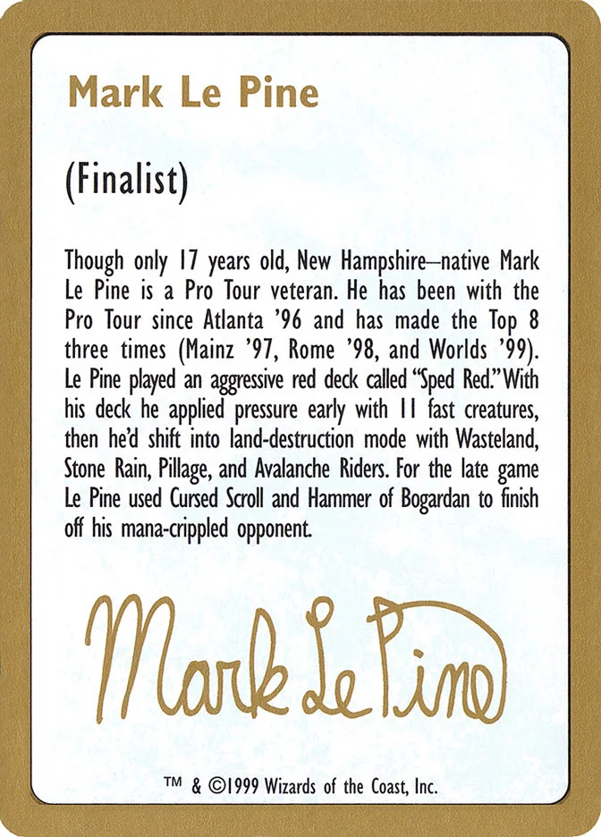 Mark Le Pine Bio 「WC99/mlp0a」「EN」