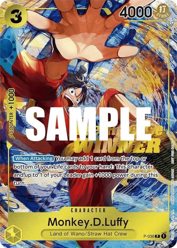 Monkey.D.Luffy 「P-036」 — Prize Cards fa「EN」