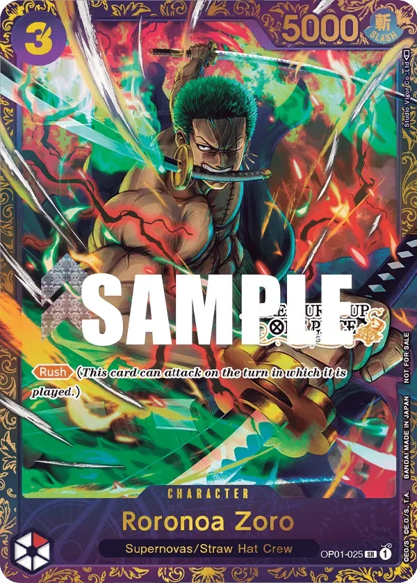 Roronoa Zoro 「OP01-025」 — Prize Cards aa「EN」