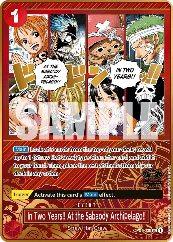 In Two Years!! At the Sabaody Archipelago!! 「OP01-030」 — Japanese 2nd Anniversary Set「EN」