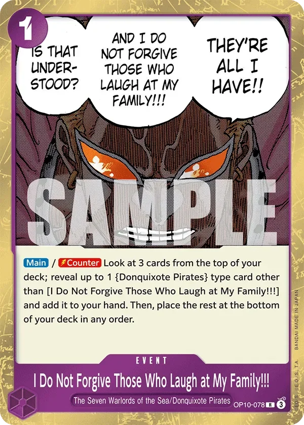 I Do Not Forgive Those Who Laugh at My Family!!! 「OP10-078」「EN」