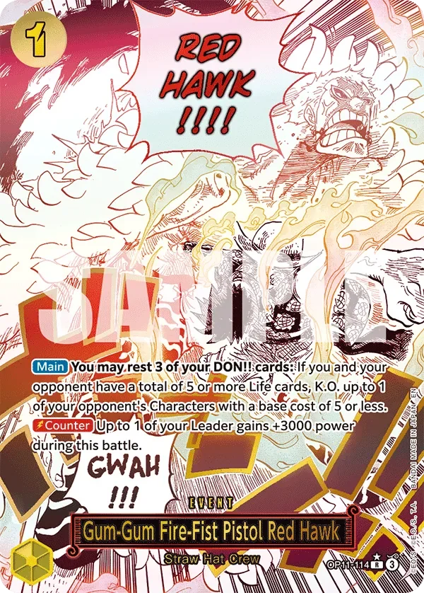Gum-Gum Fire-Fist Pistol Red Hawk 「OP11-114」 — A Fist of Divine Speed aa「EN」