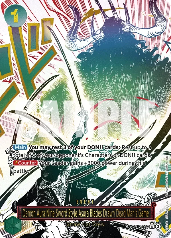 Demon Aura Nine Sword Style Asura Blades Drawn Dead Man's Game 「OP12-037」 — Legacy of the Master aa「EN」