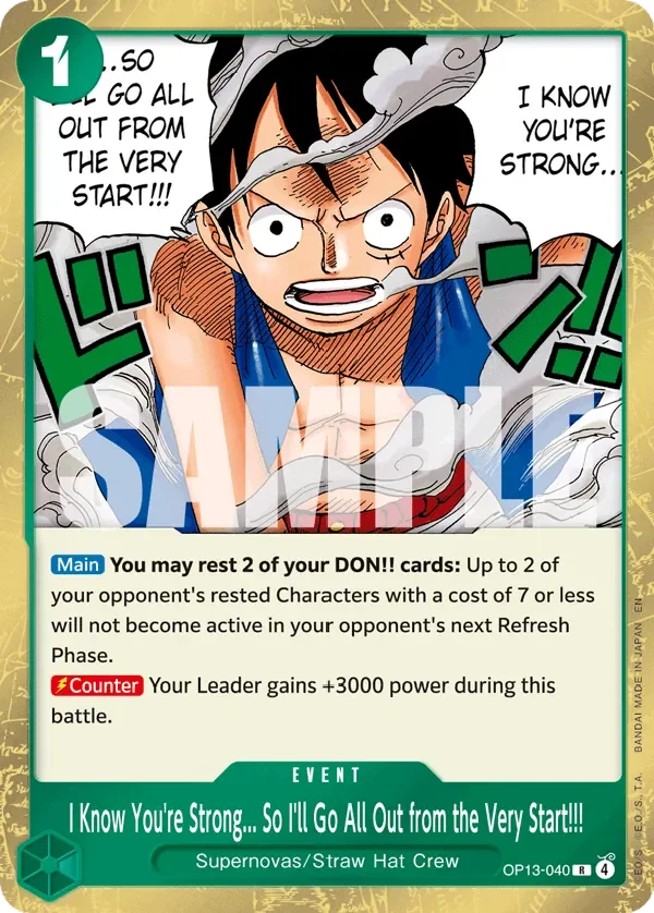I Know You're Strong... So I'll Go All Out from the Very Start!!! 「OP13-040」「EN」