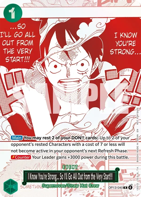 I Know You're Strong... So I'll Go All Out from the Very Start!!! 「OP13-040」 — 3rd Anniversary! Treasure Campaign Pack「EN」