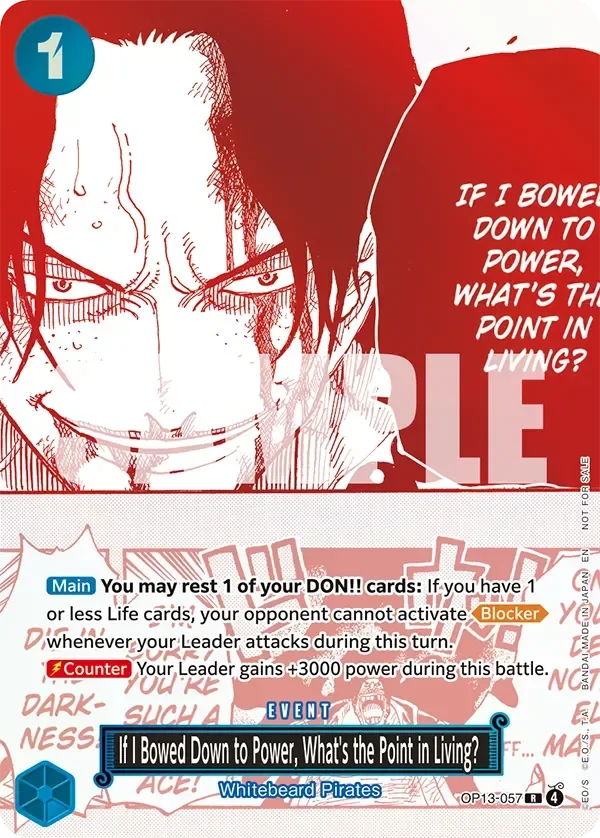 If I Bowed Down to Power, What's the Point in Living? 「OP13-057」 — 3rd Anniversary! Treasure Campaign Pack「EN」