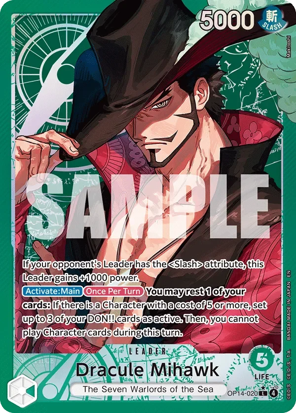 Dracule Mihawk 「OP14-020」 — The Azure Sea's Seven aa「EN」