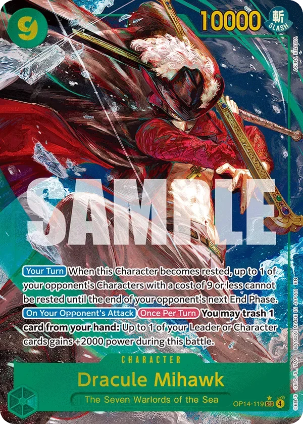 Dracule Mihawk 「OP14-119」 — The Azure Sea's Seven aa「EN」
