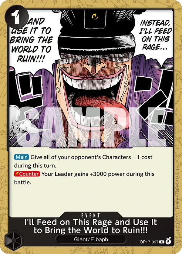 I'll Feed on This Rage and Use It to Bring the World to Ruin!!! 「OP17-097」「EN」