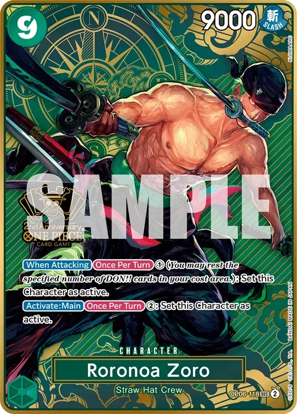 Roronoa Zoro 「OP06-118」 — Japanese 2nd Anniversary Set「EN」