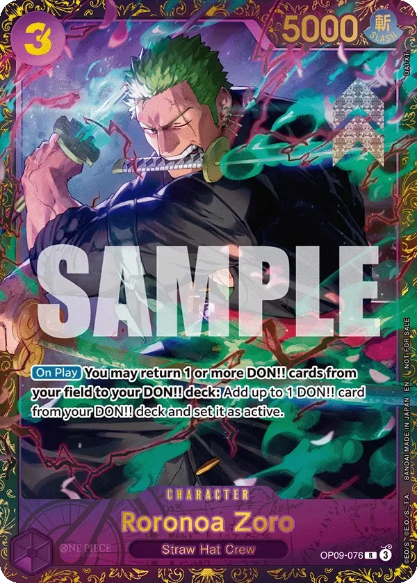 Roronoa Zoro 「OP09-076」 — Prize Cards aa「EN」