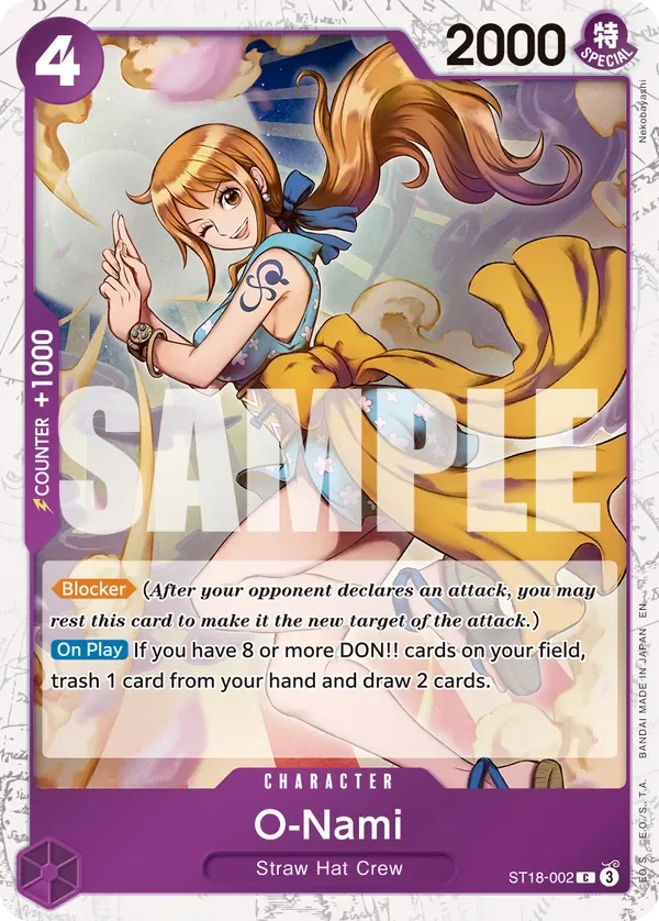 O-Nami 「ST18-002」 — One Piece Card The Best Vol.2 jr「EN」