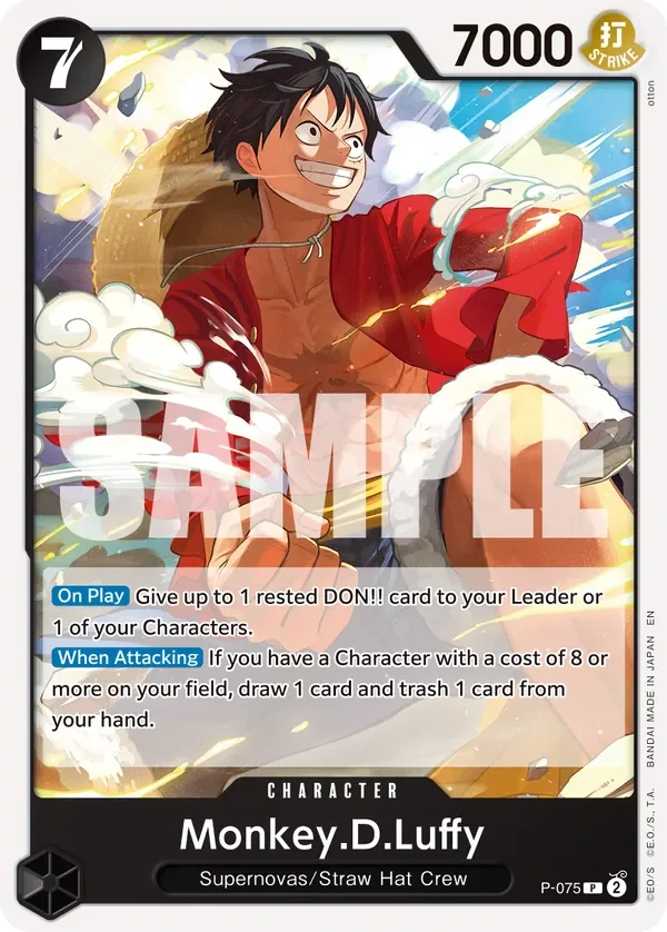 Monkey.D.Luffy 「P-075」 — One Piece Card The Best Vol.2「EN」