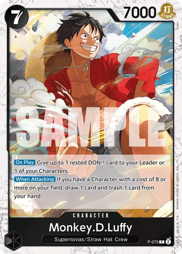 Monkey.D.Luffy 「P-075」 — One Piece Card The Best Vol.2 jr「EN」