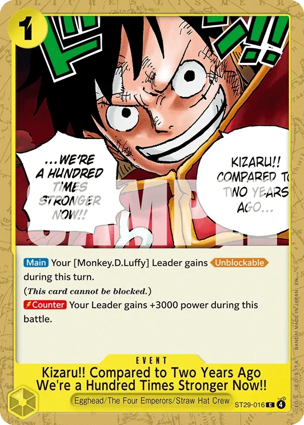 Kizaru!! Compared to Two Years Ago We're a Hundred Times Stronger Now!! 「ST29-016」「EN」