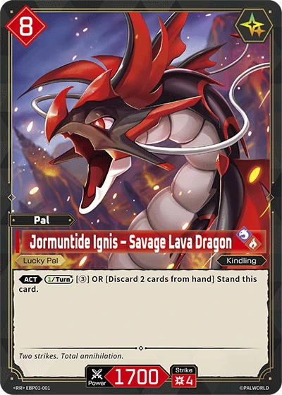 Jormuntide Ignis – Savage Lava Dragon #EBP01-001 · Palworld TCG